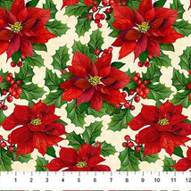 Deck The Halls-Poinsettia Beige Multi 28996-12
