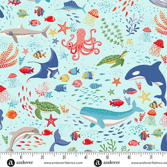 Deep Blue Sea - Light Blue Creatures MU-137-B2