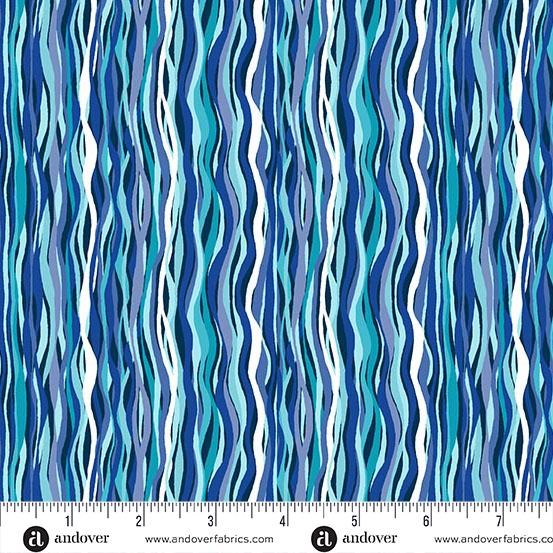 Deep Blue Sea - Light Blue Wave Stripe MU-144-B2