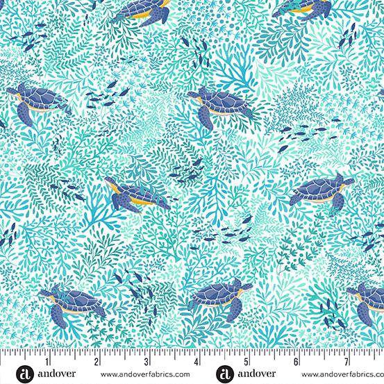 Deep Blue Sea - White Turtles MU-143-W