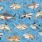 Deep Sea Dazzle - Sharks Toss- Blue 2600-31199-B