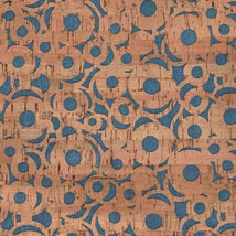 Denim Canvas Backed Cheery O's Pro Cork 1/2 yard HCFDCHE