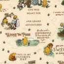 Designer Flannel-Winnie The Pooh Quotes Cream F17502-CREAM