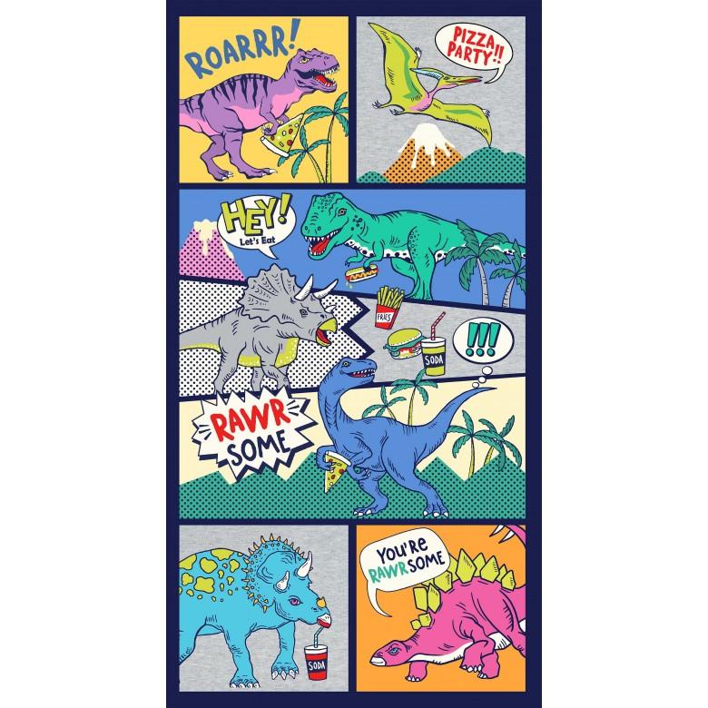 Dino Pizza Party-24" RawrsomeDino Panel Multi DCX12202-MULT-D