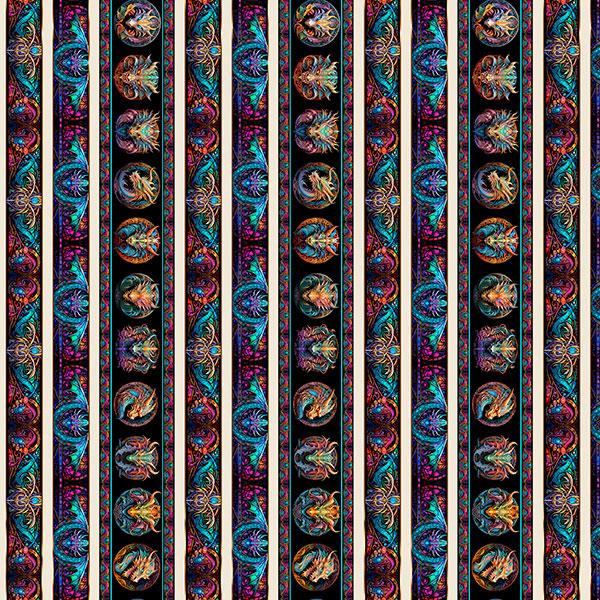 Dragon's Song - Dragon Border Stripe Multi 2600-31152-X