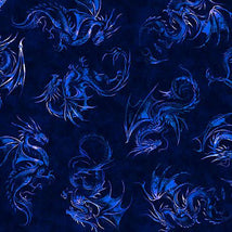 Dragon's Song - Dragon Linocut Royal 2600-31154-Y