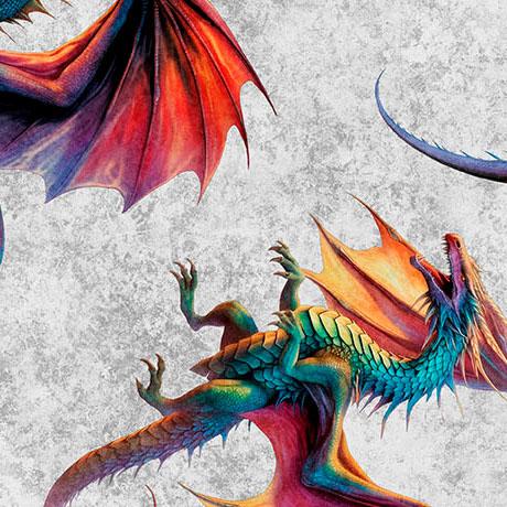 Dragon's Song - Tossed Dragons Gray 2600-31151-K