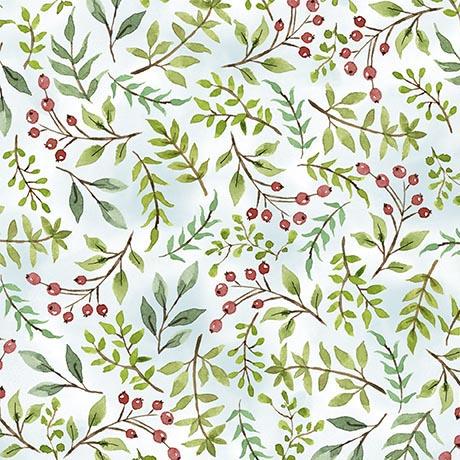 Drawn To Birds-Berry Sprigs Pale Blue 2600-31138-B