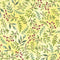 Drawn To Birds-Berry Sprigs Pale Yellow 2600-31138-S