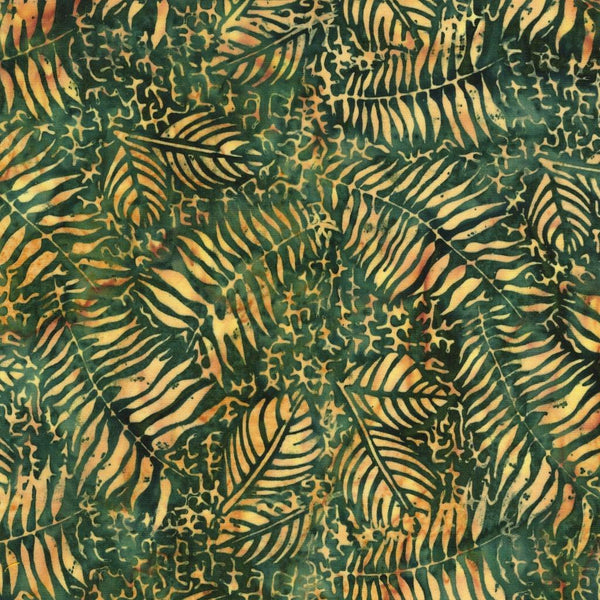 Earth Essence-Fossil Fern Leaf Multi Green Brown Pinecone 112524835