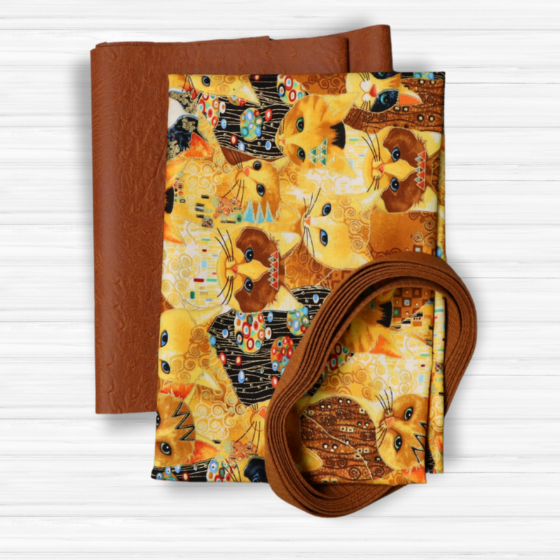 Easy Tote Bag Fabric Kit - Golden Kitties