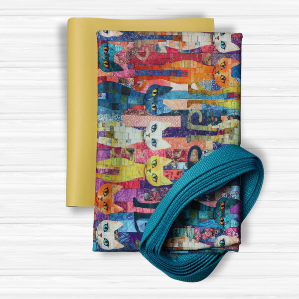 Easy Tote Bag Fabric Kit - Quilted Cats