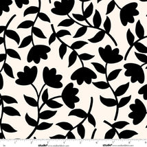 Monochrome Muse-Tossed Flower Stems Porcelain/Ebony 9147-39