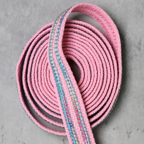 Embellished Webbing (3 yards) - Pastel Pink