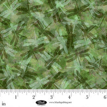 Enchanted Canopy-Dragonfly Collage Green 4607-66