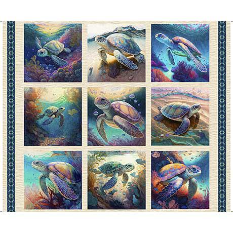 Endless Blues-36" Sea Turtle Picture Patch Panel Cream 2600-30040-E