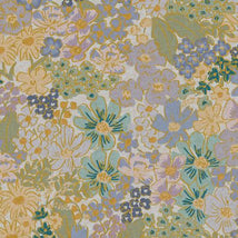 English Rose- Mimi BlueCanvas Metallic Fabric RP1403-BL6CM