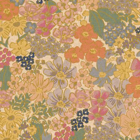 English Rose- Mimi BlushCanvas Metallic Fabric RP1403-BL4CM