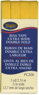 Extra Wide Double Fold Tape 3yd Yellow 117206079