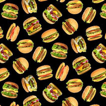 Favorite Foods-Hamburgers Black 701E-BLACK