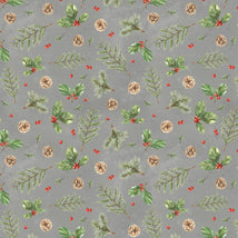 Feathered Festivities-Holly & Pine Gray W120-007-763