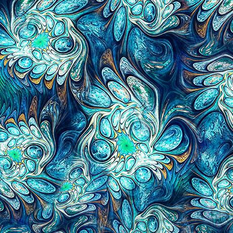 Feline Fantasia - Marble Abstract Teal 2600-31373-Q