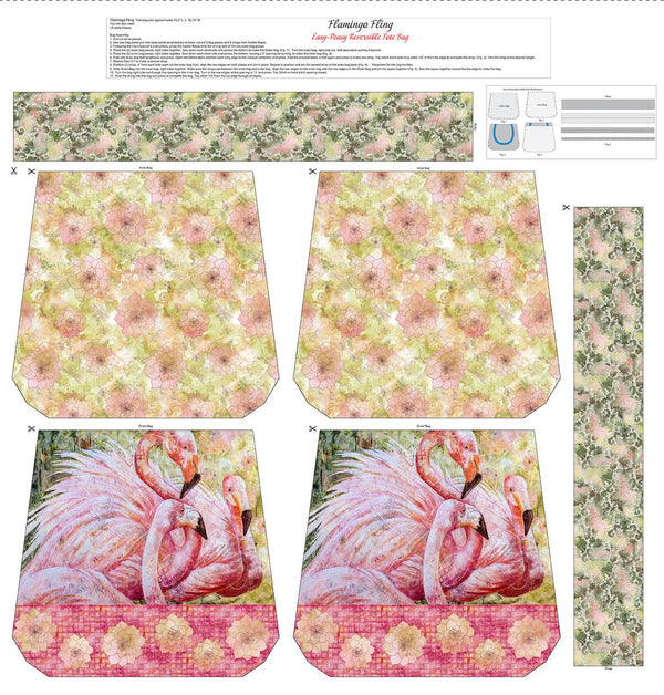 Flamingo Fling-46" Panel Rouge 8493P-26