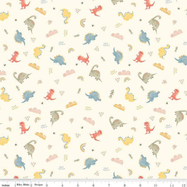 Flannel Dinos-Cream F16026-CREAM