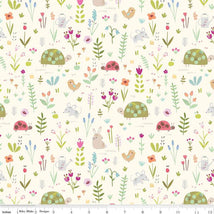 Flannel Garden Animals-Cream F16025-CREAM