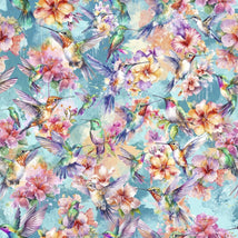 Flight Of Fancy-Happy Hummingbirds Blue W130-006-559