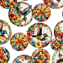 Flight Of The Hummingbird-Stained Glass Hummingbird Circles 2600-32193-Z