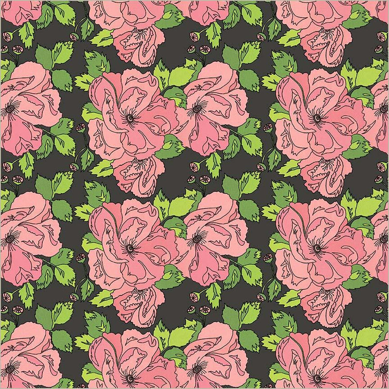 Flowers On Main-Petal & Pollen Charcoal 54892-3