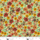 Enchanted Canopy-Butterflies w/Flowers Teal 4611-62