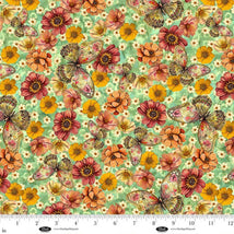 Enchanted Canopy-Butterflies w/Flowers Teal 4611-62