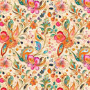 Fluttering Gardens-Butterfly Floral Paisley Tan 2600-31731-E