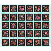 Fluttering Gardens-Butterfly & Floral Patches 36" Panel Lt Turquoise 2600-31728-