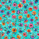Fluttering Gardens-Small Floral Turquoise 2600-31732-Q