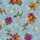 Fluttering Petals - Hummingbirds & Floral - French Blue 2600-31552-B