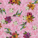 Fluttering Petals - Hummingbirds & Floral - Pink 2600-31552-P