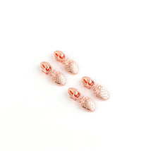 Four Strawberry Zipper Pulls Rose Gold