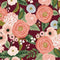 Garden Party Canvas-Juliet Rose Burgundy Multi RP520-BU1C