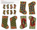 Gears & Garland-36" Panel Steampunk Christmas Stockings Red 4832P-88