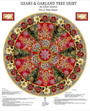 Gears & Garland-54" Panel Steampunk Christmas Skirt Red 4831P-88