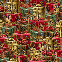 Gears & Garland-Steampunk Christmas Presents Red 4817-88