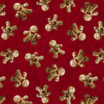 Gears & Garland-Steampunk Gingerbread Men Red 4827-88