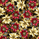 Gears & Garland-Steampunk Poinsettias Red 4826-88