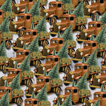 Gears & Garland-Steampunk Truck with Christmas Trees Copper 4828-35