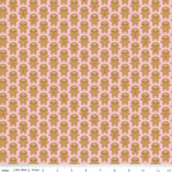 Gingerbread Kisses-Gingerbread Men Pink C16442-PINK