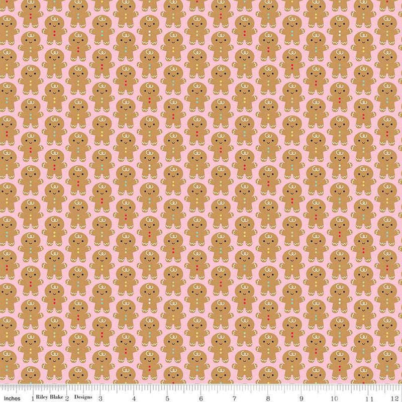 Gingerbread Kisses-Gingerbread Men Pink C16442-PINK