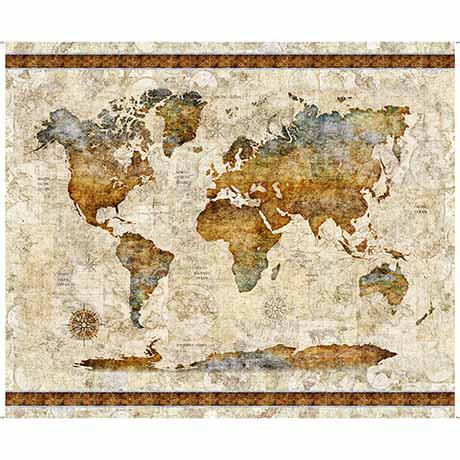 Globetrotter-36" Map Panel Parchment 2600-30527-E